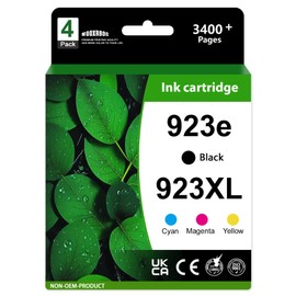 923e High Yield Ink Cartridge Combo Pack Replacement for 923e 923 XL Ink Cartridge to use with OfficeJet Pro 8135e 8130e 8139e 8138e 8122e 8120 8124e 8125e 8130 8132e 8134e Printer, BK/C/M/Y (4Pack)