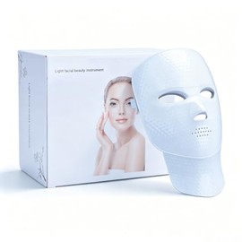 Máscara LED Facial de 7 Colores, Dispositivo de Cuidado Facial Reutilizable, Ajustable con Control Táctil, Diseño Desmontable Máscara de Rejuvenecimie