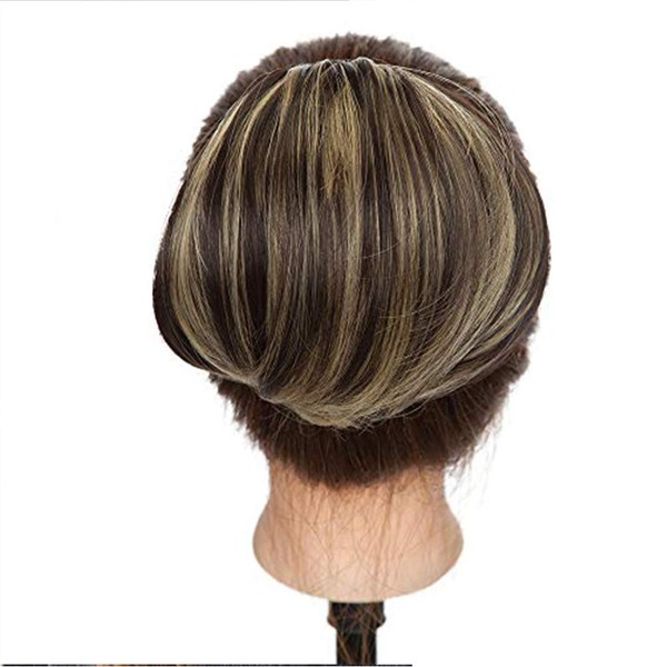 SEGO Hairpiece Bun Hepburn Hair Extensions Hair Scrunchie Hair Band Updo Hairstyles Braid Like Real Hair Medium Brown & White Blonde