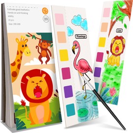 ZHOC Paint with Water Coloring Books for Kids, Pocket Mess Free Watercolor Painting Sets for Kids Ages 3 4 5 6 7 8+, Water Color Paint Set Arts and Crafts Gift for Boys Girls, Animals
