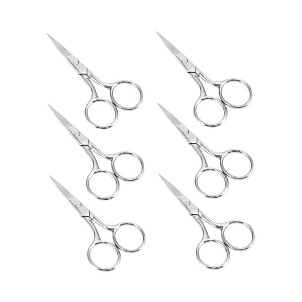 LIFKOME 6-Piece Portable Stainless Steel Eyebrow Scissors Set for Face
