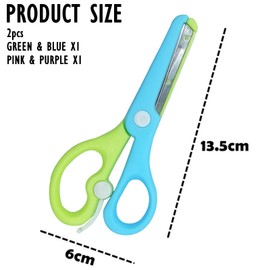 Sugeru 2 x Children's Safety Scissors, Children's Scissors, Paper Scissors, Craft Scissors, Preschool, Nursery Scissors, Beginner Scissors, Plastic Blade, DIY Crafts, for Ages 2 and Above