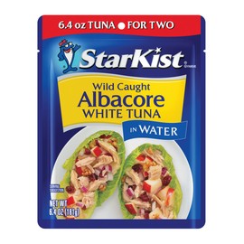 StarKist Albacore White Tuna in Water, 6.4 oz Pouch (1 Pack) Ready to Eat Wild Caught Tuna, 19g Protein & 90 Calories Per Serving, Gluten Free, Soy Free, Kosher, Perfect for Meals & Snacks