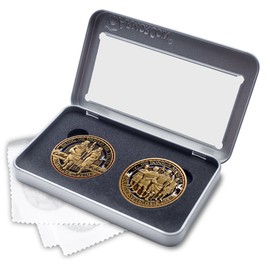 Sons of Mosiah and LDS Missionary Challenge Coins Deluxe Display Tin Box Double Set