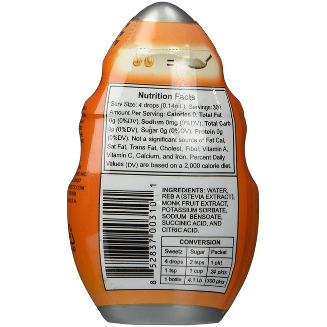 EZ-Sweetz Stevia & Monk Fruit (1.36oz - Liquid Sweetener 300 Servings/Bottle)