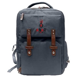 ANAR Barber (Hairstylist) Tools Backpack | Large Capacity | Leather | Grey | Holds Hair Dryer & Curling Iron | PC Compartment | Travel-Friendly | Clean Packing | Pack of 1