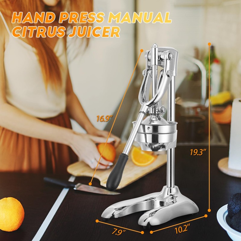 Moongiantgo Commercial Manual Juicer, Hand Press Citrus Juicer Extractor with