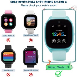 ottpluscase 2 Pack Clear Case for Gizmo Watch 3 Screen Protector with 9H Tempered Glass, Gizmo 3 Screen Protector Case for Kids, Overall Protective Touch Sensitive Cover for Verizon Gizmo Watch 3