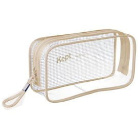 Raymay Fujii KPF9021J Kept Clear Pen Pouch, Beige, Set of 2, beige, Casual