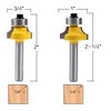 RKURCK 1/4" Shank Round Over Edging Router Bits Corner Rounding