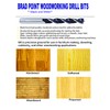 Wood Brad Point Drill Bit Set 3/8 in. 10Pcs Spur