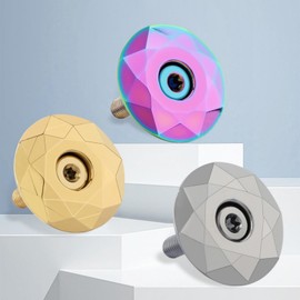 YYunying Bicycle Headset Stem Ahead Cap for MTB Headset Top Cap Aluminium Alloy Rainbow Effect with M6 x 35 mm Titanium Screw (Grey)