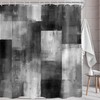 AMBZEK Grey Patchwork Shower Curtain - Modern Black and White
