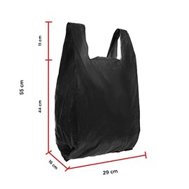200 Bolsas tipo Camiseta Negras Degradables de 29 x 55 x 16 cm…