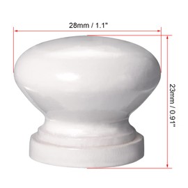 uxcell Round Wood Knobs,5Pcs 28mm Dia Cabinet Furniture Kitchen Pulls Handles for Drawer Cupboard, White