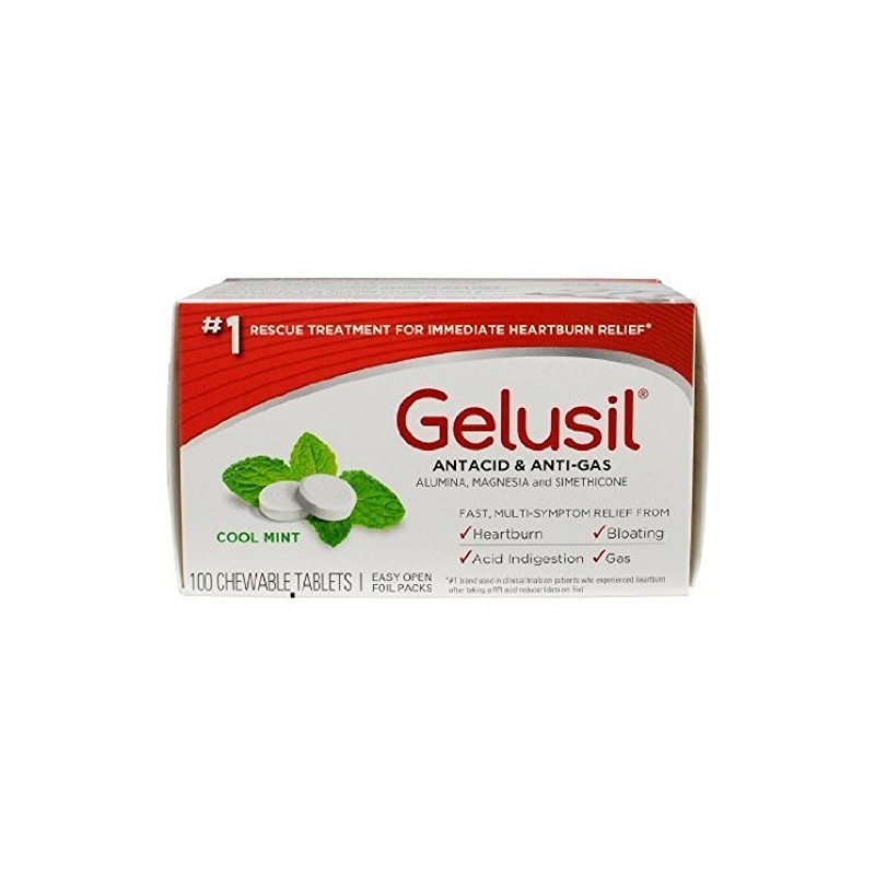 Gelusil Antacid & Anti-Gas 100 Chewable Tablets (Pack of 4)