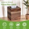 S310 Acacia Wood Tissue Box Cover, Square Tissue Box Holder