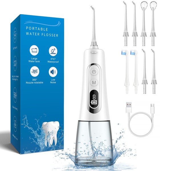 Blackultra Irrigador Bucal Portátil con Hilo Dental a Agua, 300ml,