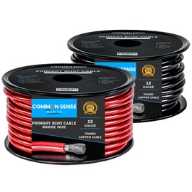 12 Gauge Primary Boat Cable - 18 ft Marine Grade Wire Tinned Oxygen-Free Copper - 12 AWG UL 1426 Standard PVC Wire for Boat, Automotive, Speakers, Camper & Trailers