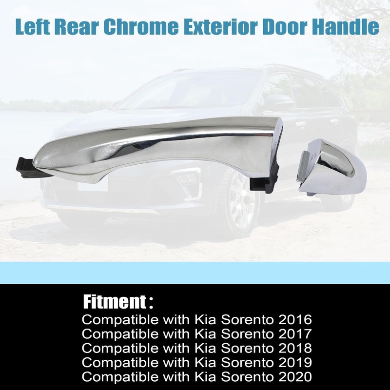 Priprilod Left Driver Side Outside Door Handle Rear Chrome Compatible