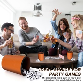 Corpower Dice Cups Leather Set of 6 with 30 Dice (14 mm), Handmade Premium Dice Cups with Dice for Bar Party, Farkle Yahtzee Dice Games