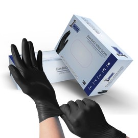 Black Nitrile and Clear Vinyl 3-mil Disposable Exam Glove Bundle, 100 Gloves per Box, Latex & Powder-Free, Food-Safe, Small