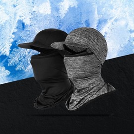 Cool Balaclava Summer Mask Neck Cooler Cycling Sports Sun Protection Gaiter Washable Black
