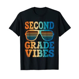 Retro Vintage Sunglasses Second Grade Vibes Back To School T-Shirt