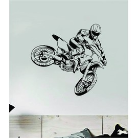 Dirtbiker V9 Wall Decal Home Decor Art Vinyl Sticker Quote Bedroom Teen Inspirational Boys Girls Kids Moto X Bike Dirtbiking BMX Dirt Ride Race Motorcycle Sports Dirtbike Desert