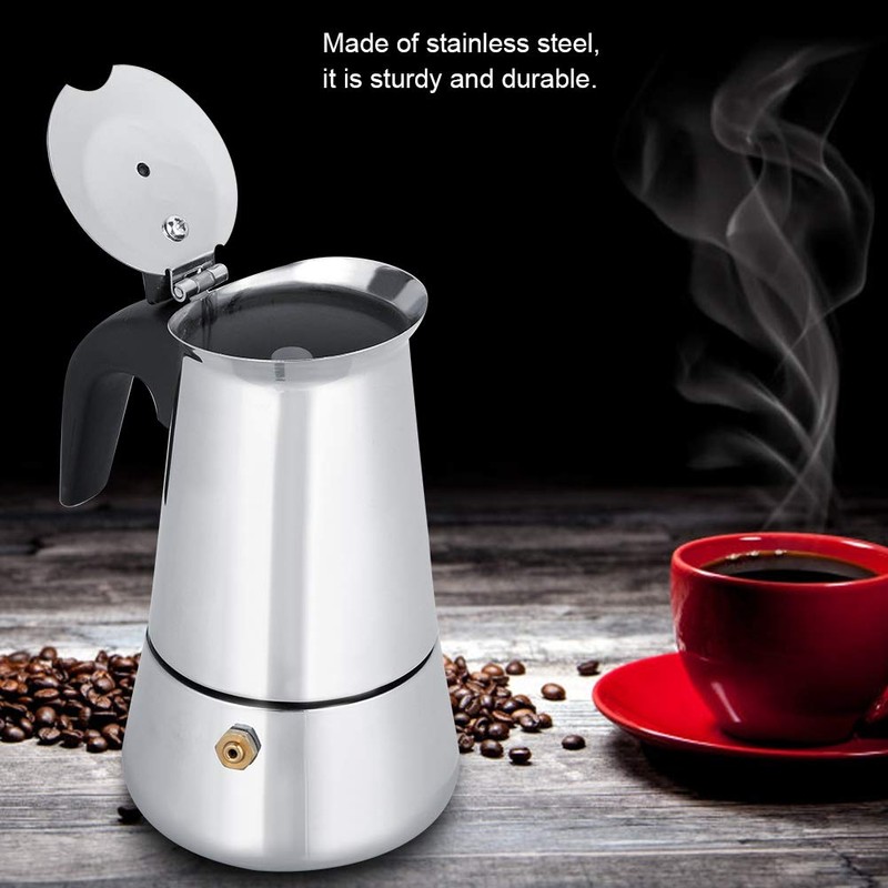 Duokon Stainless Steel Espresso Maker Portable Camping Travel 100ml