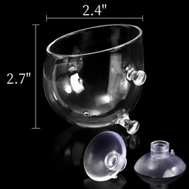 Hiceeden 6 Pack Aquatic Plant Cup with 2 Suction Cup, Crystal Glass Aquarium Plant Pot Holder, Red Worm Cups for Fish Tank Aquascape Decor