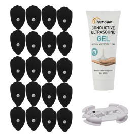 Techcare Massager Tens Unit Pads Patches Holder with Extra Replacement Reusable Electrodes