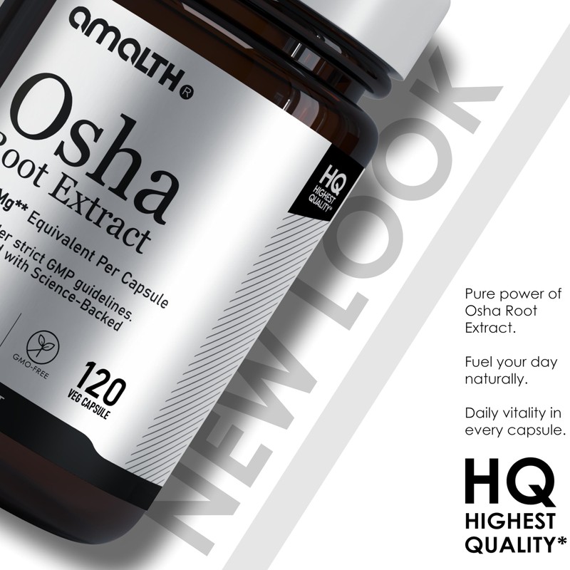 AMALTH OSHA Root 20:1 Extract, 1000mg 120 Vegan Capsules, Concentrated