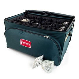 [Adjustable Christmas Ornament Storage Box with Dividers] - Deluxe Ornament Keeper - (Holds 48 Ornaments up to 6 Inches Tall by Nearly Any Width and Length) | 2 Removable Trays with Moving Separators