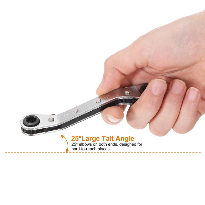 sourcing map Double Box End Reversible Ratcheting Wrench 10mm x