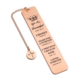 Inspirational Baptism Bible Verse Bookmark Easter Gift for Girls Daughter Christmas Stuffers Christian Bookmark Religious Gift for Women Book Lovers Female Friend Sister Birthday Gift