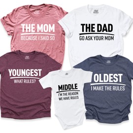 Family Matching Shirts, Funny Rules Saying T-shirts, Humorous Family Outfits, Gifts for Family (Unisex)