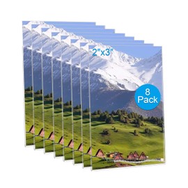 Douildhaiy Magnetic Picture Frames for Refrigerator 2x3 Inch,Mini Photo Frames for Fridge,8 Pack Clear Picture Display Frame Home Office School Lock Storage