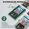 Funto Watercolor Journal, 8.5x5.5", 2 Pack, 48 Pages Each, Green