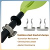 Lssapr 4Pcs Boat Hook Holder Stainless Steel Marine Spring Clamp