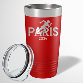 Paris Sports 2024 Stainless Steel Vacuum Travel Tumbler, Paris 24 Insulated Engraved Tumbler, Summer Runner France Mugs, 2024 France Paris Tumbler Cup
