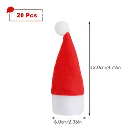 LOOGI 20pcs Mini Santa Hat Small Doll Cover Home Christmas Decor (6 * 12 cm)
