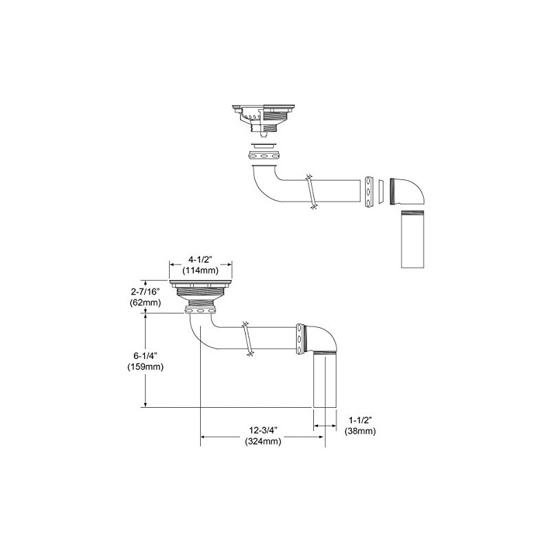 Elkay LKAD35 ADA Compliant 3-1/2" Drain Opening with Basket Strainer
