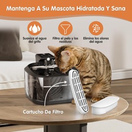 GAMAXIMA 8Pcs Filtros para Fuente de Gatos Inalámbrica, Repuesto de Filtros de Bebedero para Gato y Perro, Filtros con Resina Incorporada y Carbón Activo, Filtración de Cuatro Capas,Sin BPA