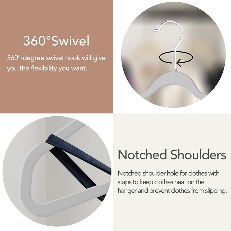 MOERKADA 50 Pack Ultra-Thin Plastic Clothes Hangers (17.7 Inch) -
