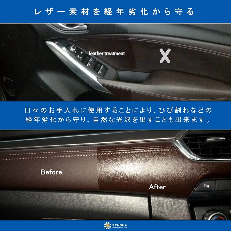 洗車の王国 レザートリートメント 50ml スポンジ付き (塗り込み用) 革シート ワックス 艶出し コーティング下地処理剤 498