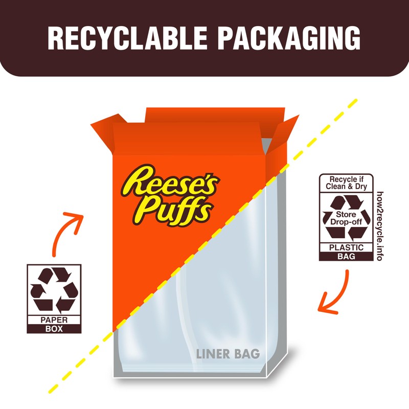 REESE'S PUFFS Breakfast Cereal, Chocolatey Peanut Butter Cereal, 11.5 oz