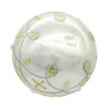 Kurt Adler 80MM Glass White with Pearl & Gold Accent