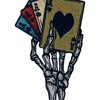 Zegin Skeleton Hand Playing Cards Patch Embroidered Applique Badge Iron