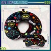 Gilprop 2 Pcs Gaming Travel Pillow with Sleep Eye Mask,